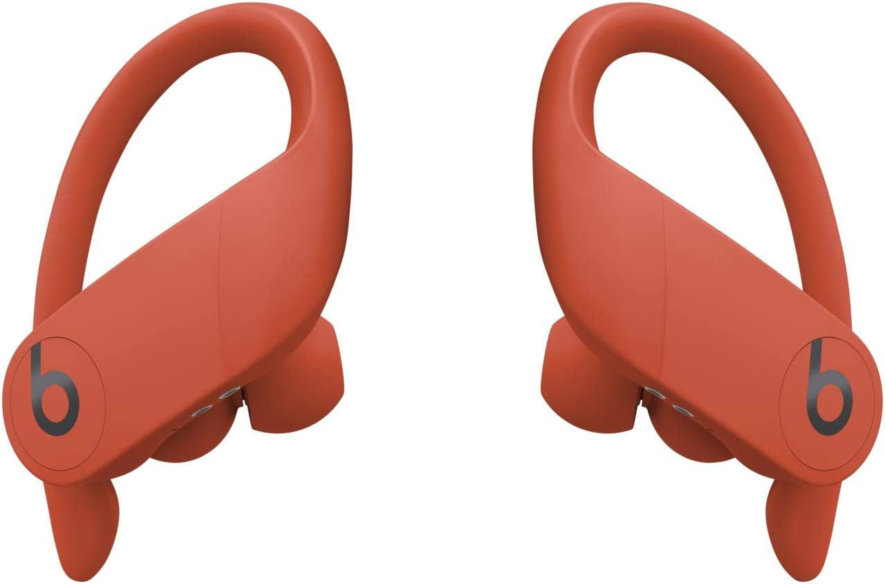 Power Pro Wireless Earbuds - Apple H1 Headphone Chip, Class 1 Bluetooth Headphones, 9 Hours of Listening Time, Sweat Resistant, Built-In Microphone - Lava Red