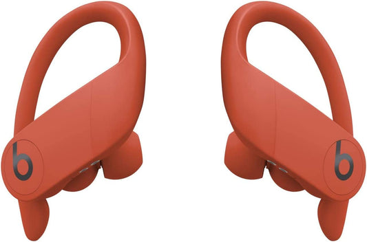 Power Pro Wireless Earbuds - Apple H1 Headphone Chip, Class 1 Bluetooth Headphones, 9 Hours of Listening Time, Sweat Resistant, Built-In Microphone - Lava Red