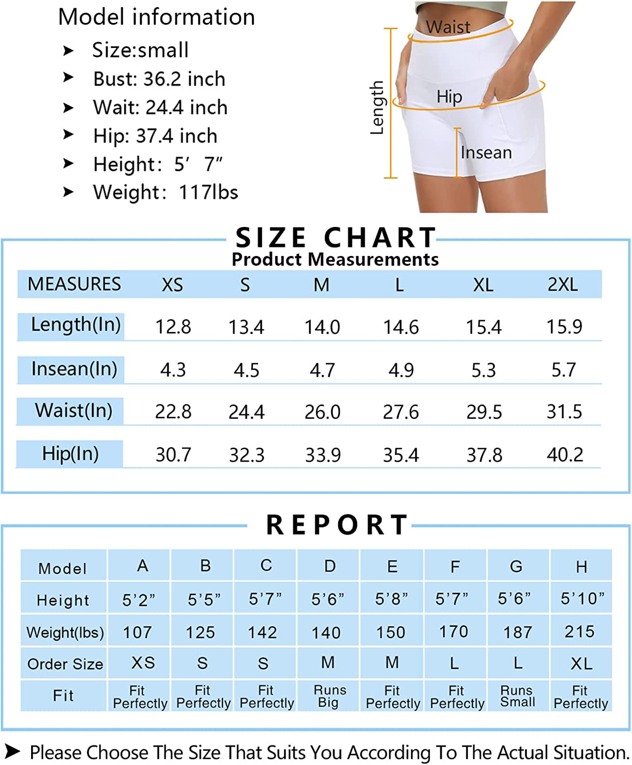 High Waist Yoga Shorts for Women'S Tummy Control Fitness Athletic Workout Running Shorts with Deep Pockets