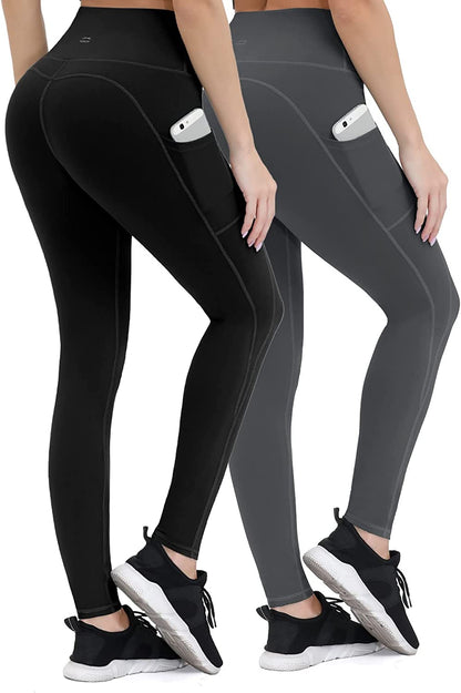 "Ultimate Anti-Nail Leggings for Women: Non-See-Through Yoga Pants with Convenient Phone Pockets & Tummy Control - Perfect Full-Length/Capri Tights!"